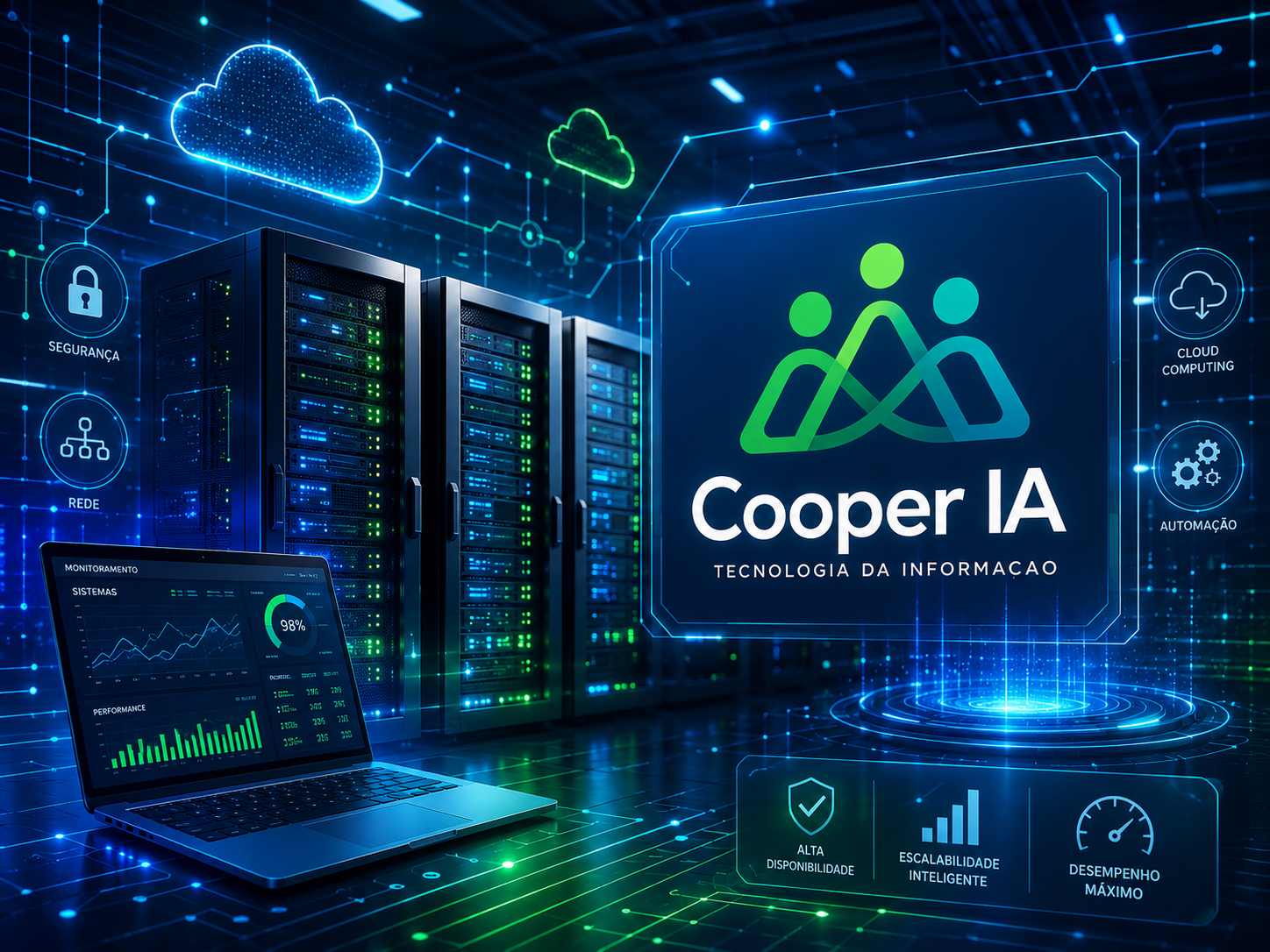 Infraestrutura de TI e cloud computing da Cooper IA